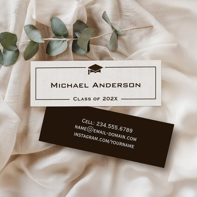 Class of Graduation Name Card - Classic Linen Look (Creator Uploaded)