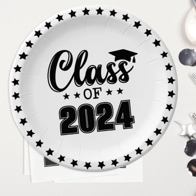Class of Graduation Paper Plates (Easily customize the graduation year on these festive "Class of' graduation plates.)