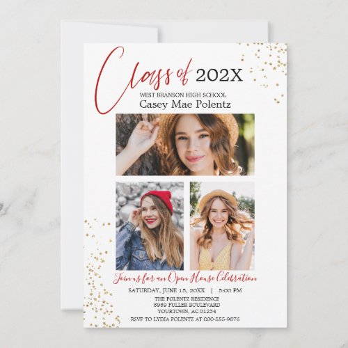 Class of graduation photo announcement invitation