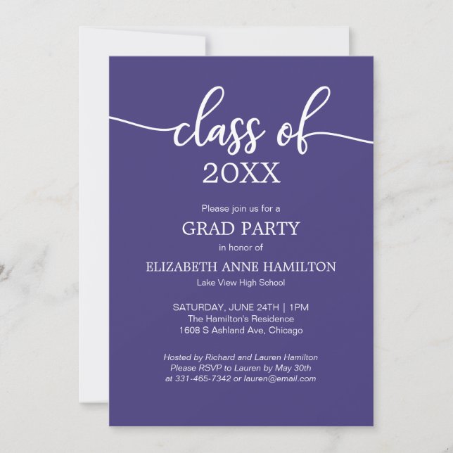 Class of High School Graduation Party Invitations (Front)