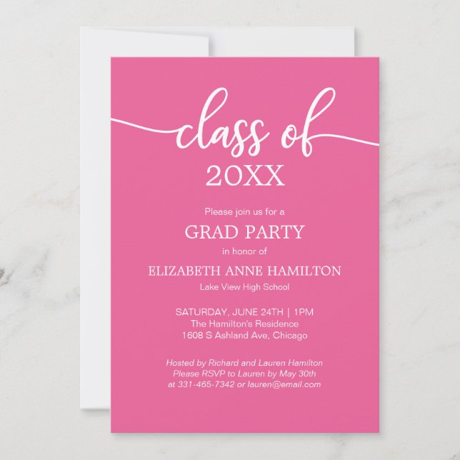 Class of High School Graduation Party Invitations (Front)