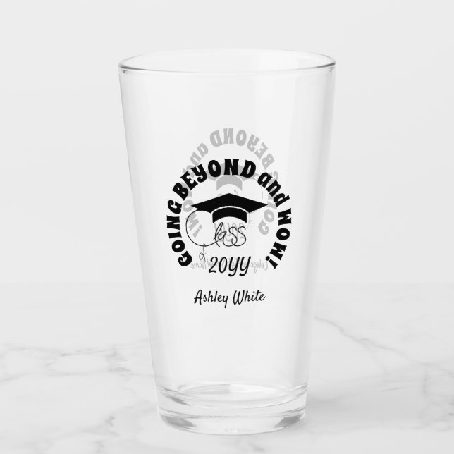 Class of-Inspirational Quote-Graduation Black Glass (Front)