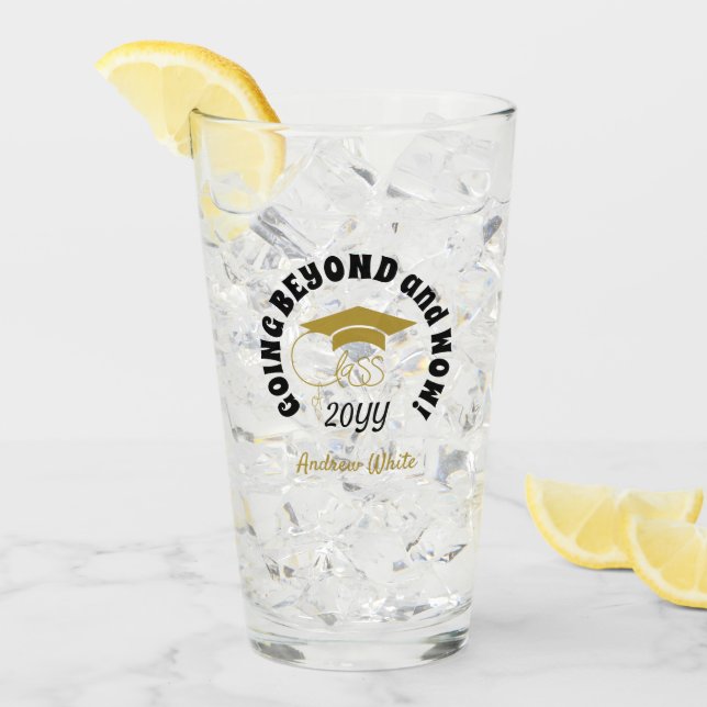 Class of-Inspirational Quote-Graduation Black Gold Glass (Front Ice)