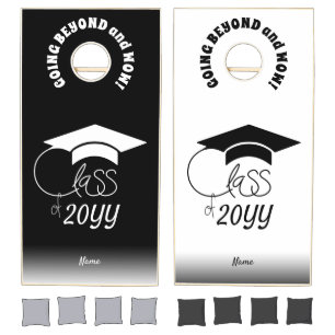 Class of-Inspirational Quote-Name-Black White Cornhole Set