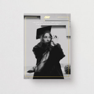Class of Modern Grad Cap Photo Graduation Foil Invitation