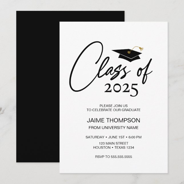 Class of Modern Graduation Invitation (Front/Back)