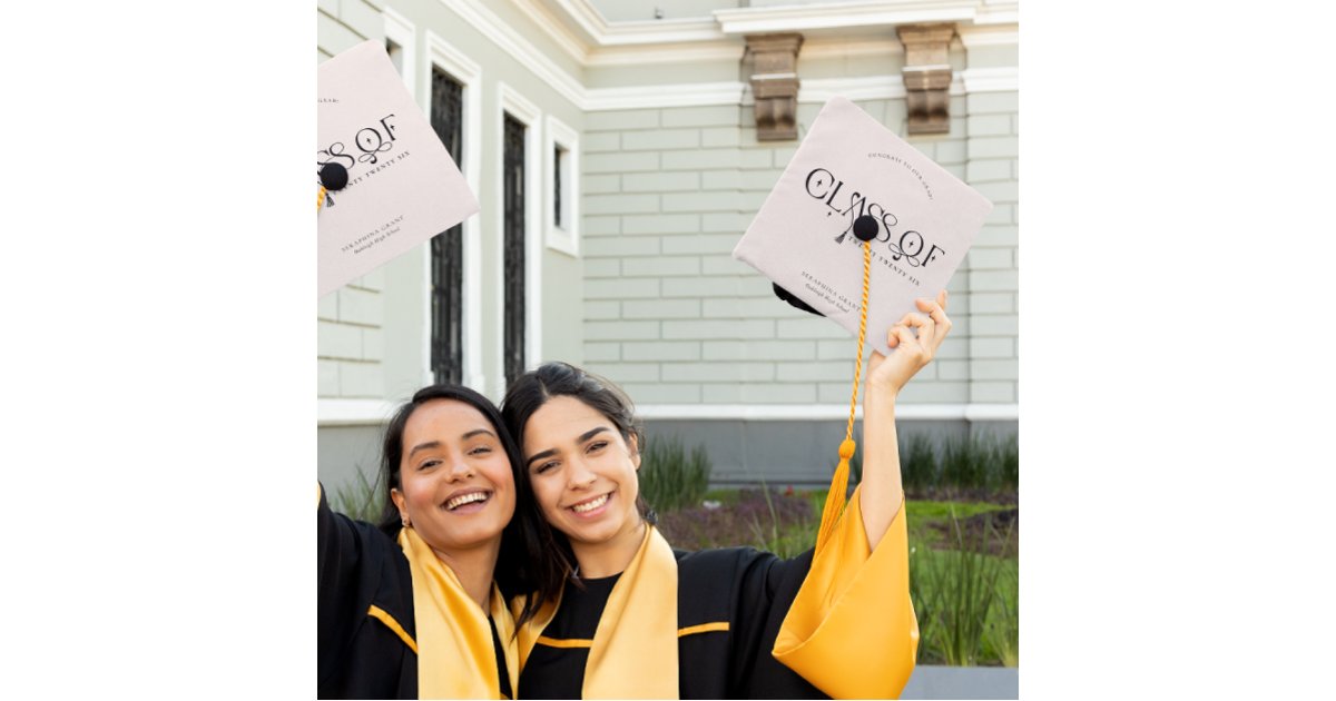 Class Of | Modern Personalized Graduation Cap Topper | Zazzle