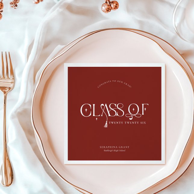 Class Of | Modern Personalized Graduation Party Napkins (Creator Uploaded)