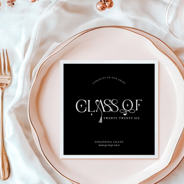 Class Of | Modern Personalized Graduation Party Napkins (Creator Uploaded)
