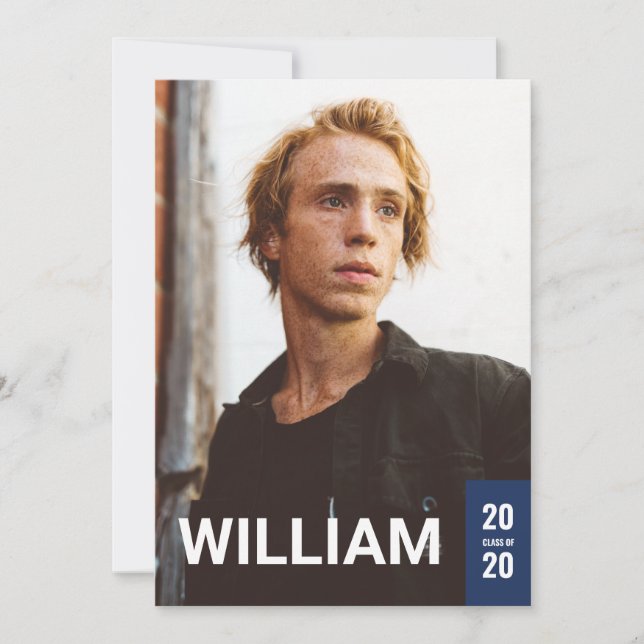 Class of Modern Tag Grad Invitation Card (Front)