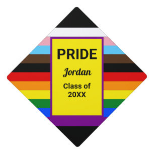 Class of Name Pride Graduate Rainbow LGBT LGBTQ+ Graduation Cap Topper
