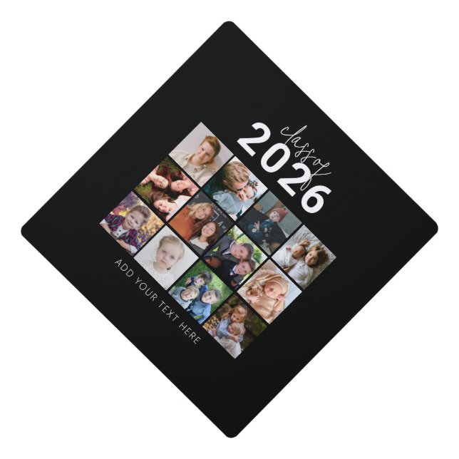 Class Of | Photo Collage Graduation Cap Topper (Front)