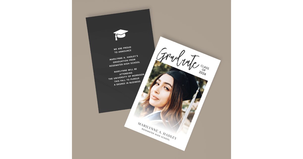 Class of Photo Overlay Graduate Announcement | Zazzle