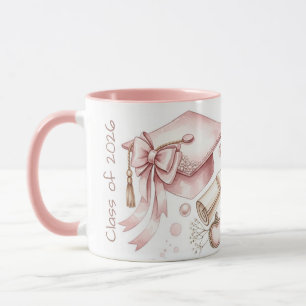 Class of pink girly accessories graduation mug