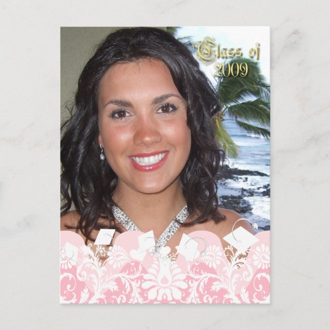 Class of Pink Girly Photo Graduation Invitation (Front)