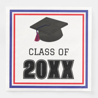 Class of Red and Blue Paper Dinner Napkins
