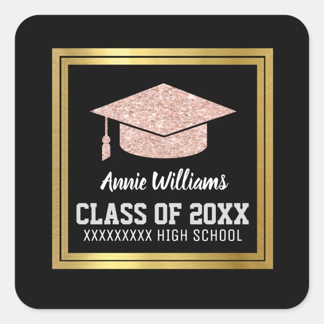 class of / school graduation sticker for a girl (Front)