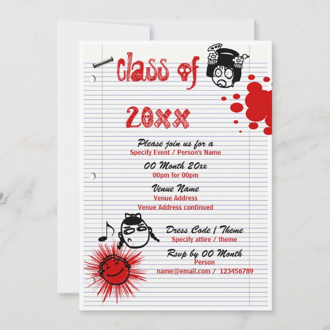 Class of school reunion PERSONALIZE Invitation (Front)