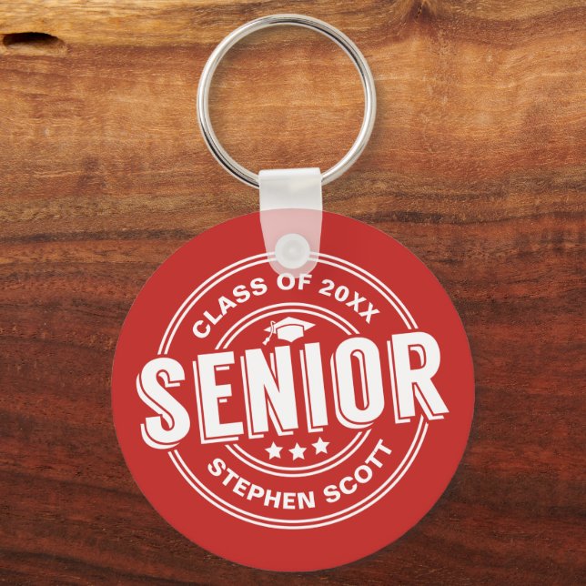 Class of Senior Graduate Personalized Graduation Keychain (Front)