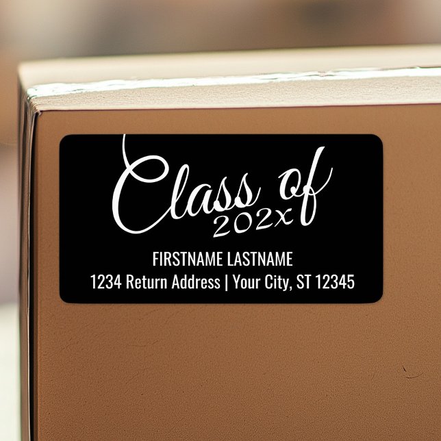 Class of with Custom Year and High School Label (Personalized return address label)