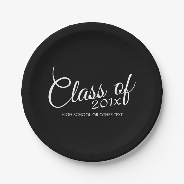 Class Of With Custom Year And High School Paper Plate