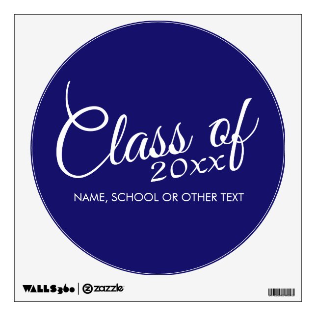 Class of with Custom Year and High School Wall Sticker (Front)