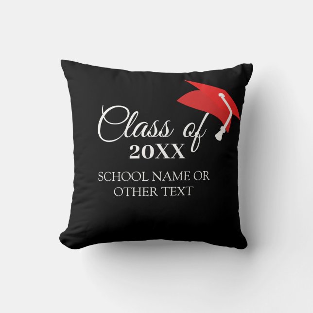 Class of with Custom Year and School Throw Pillow (Front)