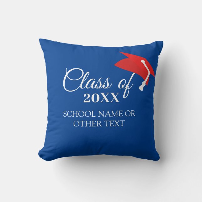 Class of with Custom Year and School Throw Pillow (Front)
