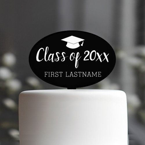 Class of Year and Name _ Black Can Change Color Cake Topper