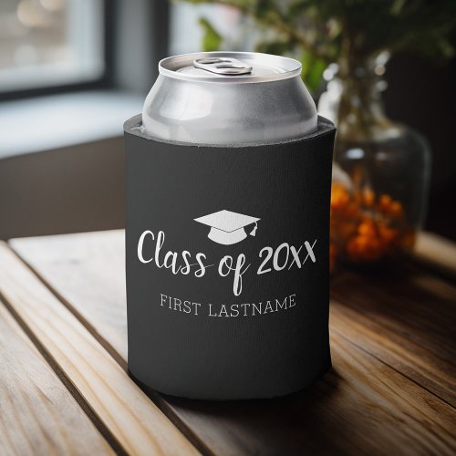 Class of Year and Name _ Black Can Change Color Can Cooler