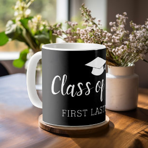 Class of Year and Name - Black Can Change Color Coffee Mug