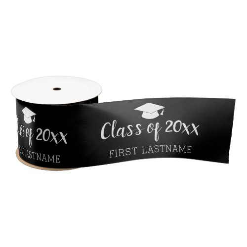 Class of Year and Name _ Black Can Change Color Satin Ribbon