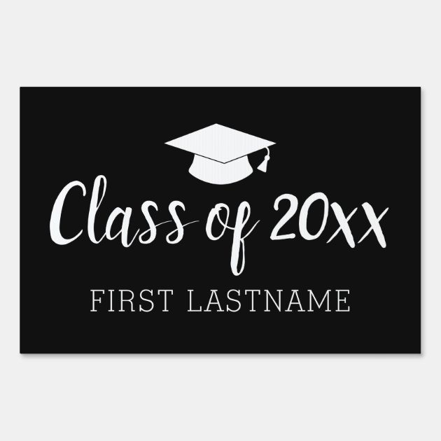 Class Of Year And Name - Black Can Change Color Sign