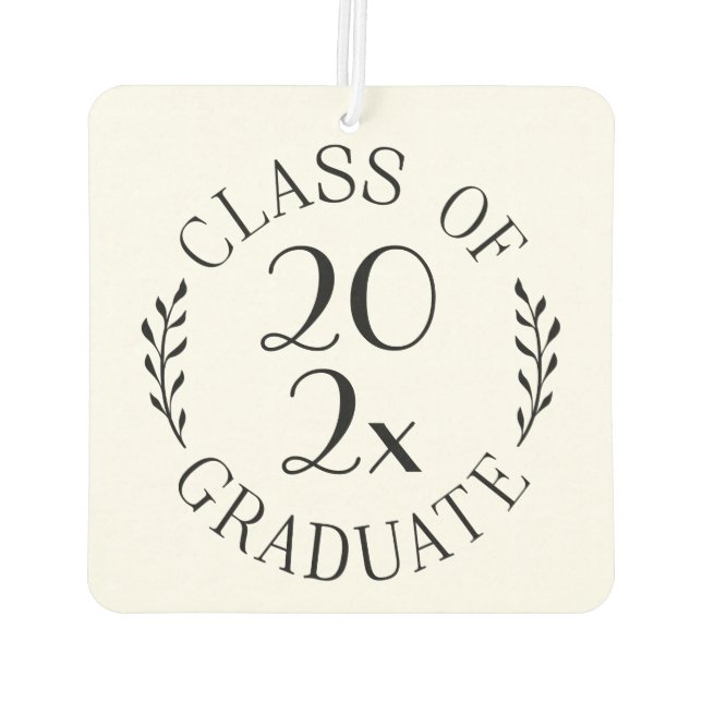 Class of Year Graduate Chic Black Emblem Air Freshener (Back)