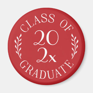 Class of Year Graduate Chic Typography Red Magnet