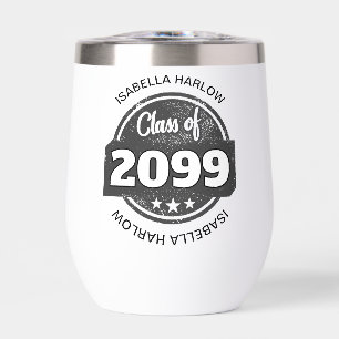 Class Of Year Graduate Name Thermal Wine Tumbler