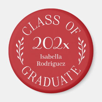 Class of Year Graduate Name Typography Red Magnet