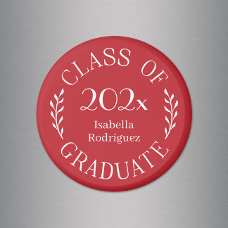 Class of Year Graduate Name Typography Red Magnet