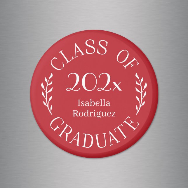 Class of Year Graduate Name Typography Red Magnet (Class of Year Graduate Name Typography Red Magnet in situ)