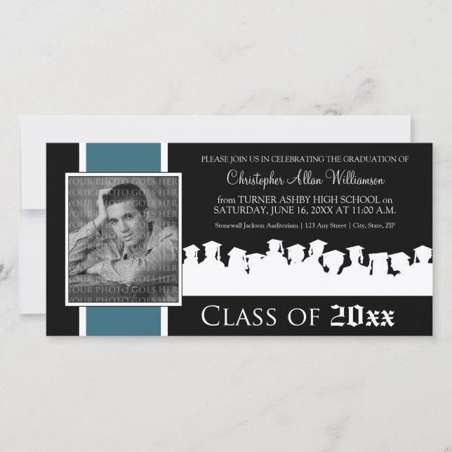 Class of [YEAR] Graduation Announcement: blue (Front)