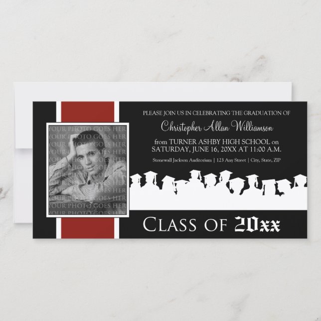 Class of [YEAR] Graduation Announcement: cranberry (Front)