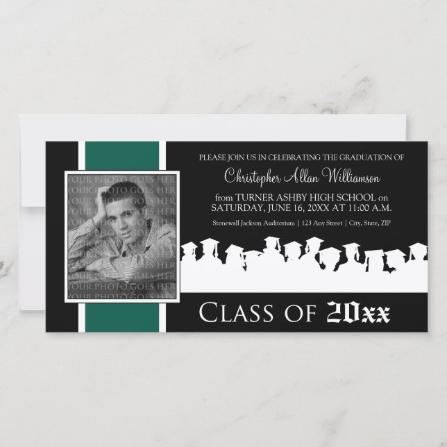 Class of [YEAR] Graduation Announcement: green (Front)