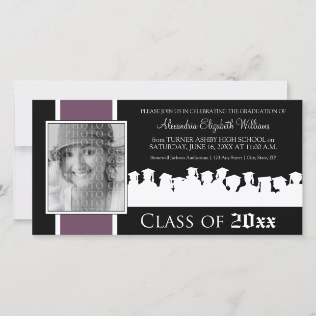 Class of [YEAR] Graduation Announcement: purple (Front)