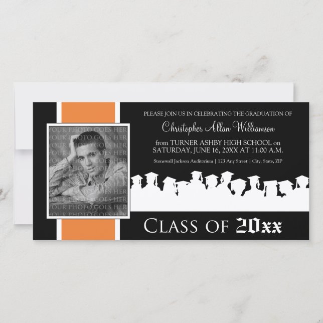 Class of [YEAR] Graduation Announcement: tangerine (Front)