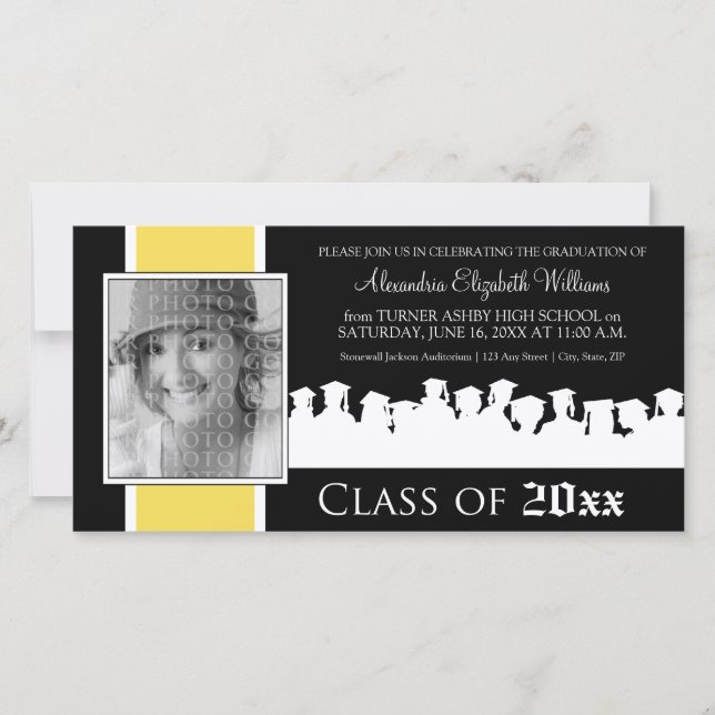 Class of [YEAR] Graduation Announcement: yellow (Front)