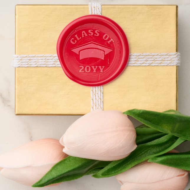Class of Year Graduation Cap Wax Seal Sticker (Front)