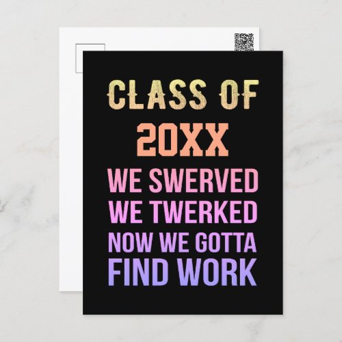 Class of Year Novelty Postcard