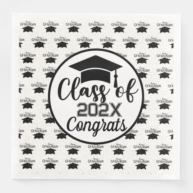 Class Of Yearly Graduation  Paper Dinner Napkins (Front)