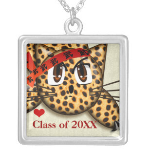 Class of Your Graduation Year Cute Leopard Silver Plated Necklace