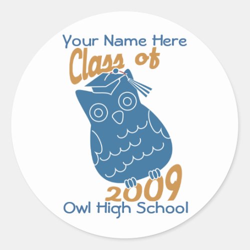 Class Owl Classic Round Sticker